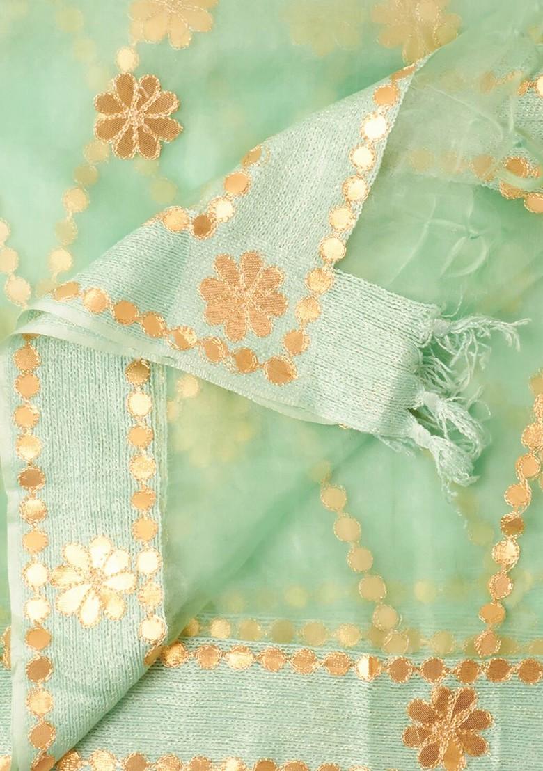 Embroidered Organza Dupatta With Gotta Patti