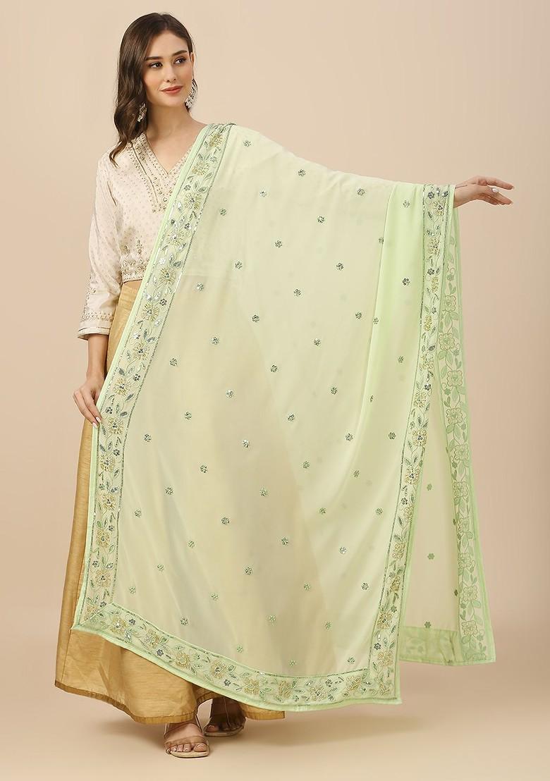 Embroidered Dupatta With Sequins