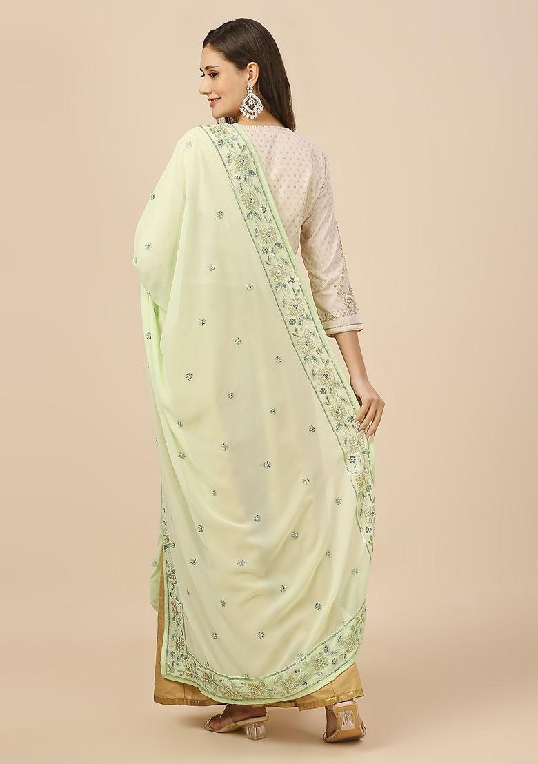 Embroidered Dupatta With Sequins