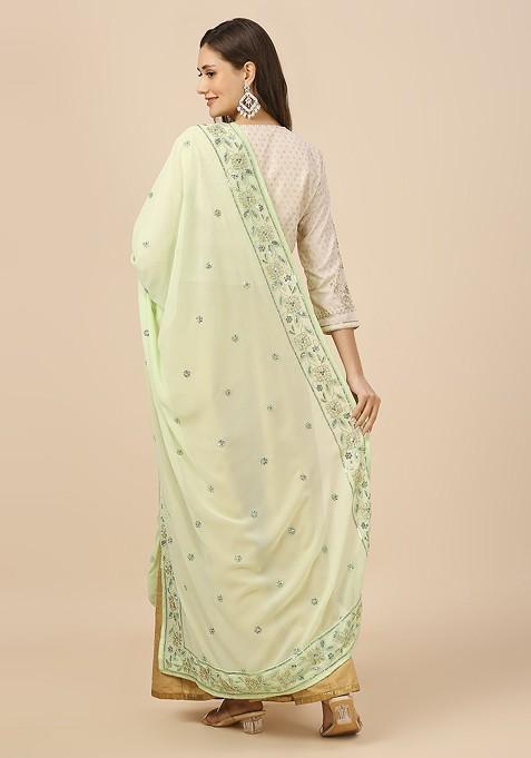 Embroidered Dupatta With Sequins