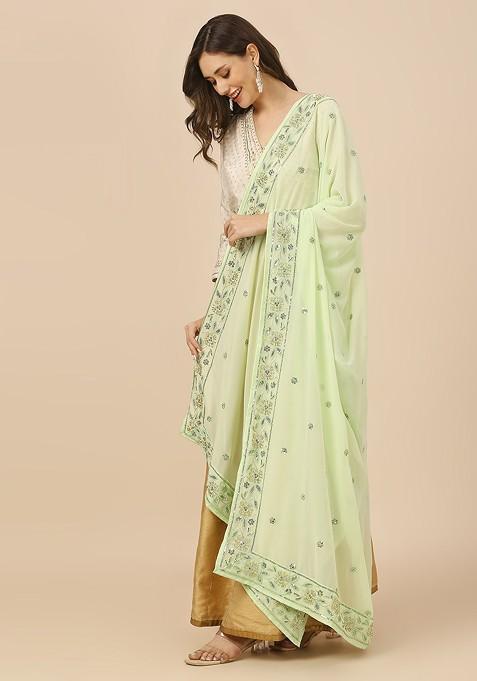 Embroidered Dupatta With Sequins