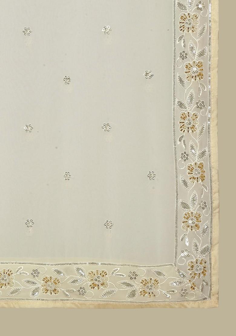 Embroidered Dupatta With Beads And Stones