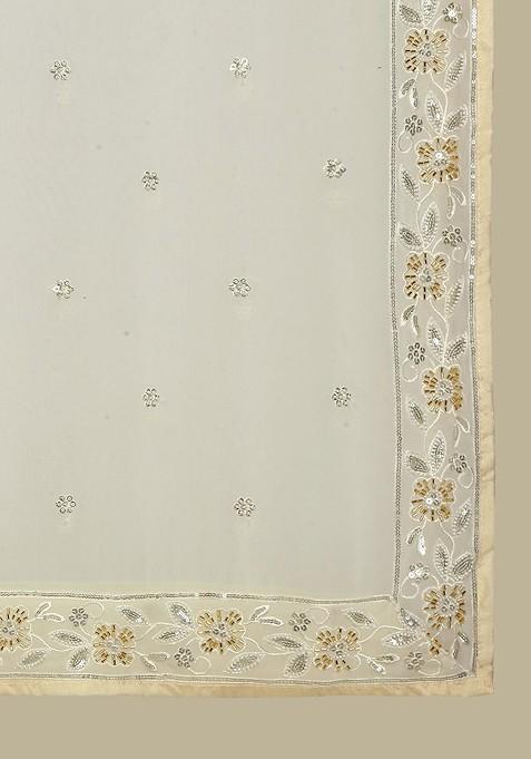 Embroidered Dupatta With Beads And Stones