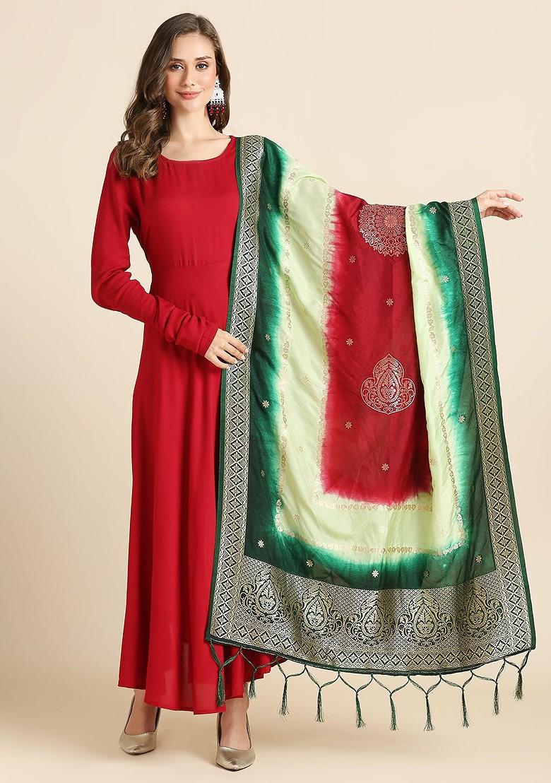 Ethnic Motifs Woven Design Banarasi Silk Dupatta