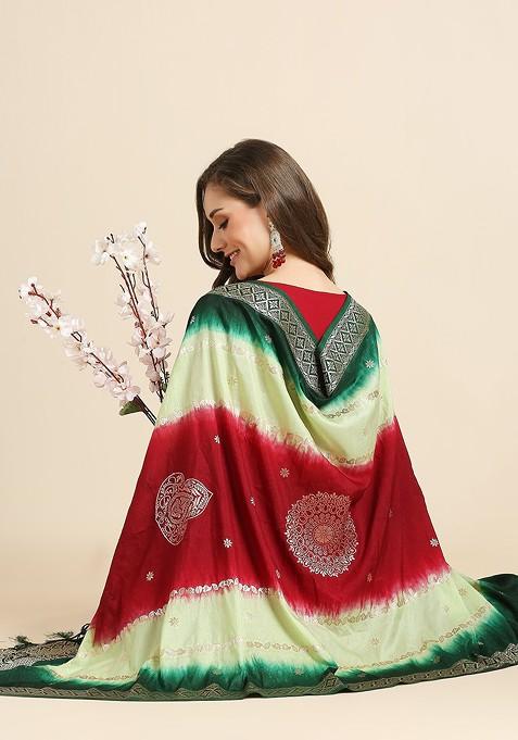 Ethnic Motifs Woven Design Banarasi Silk Dupatta
