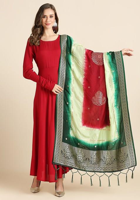 Ethnic Motifs Woven Design Banarasi Silk Dupatta