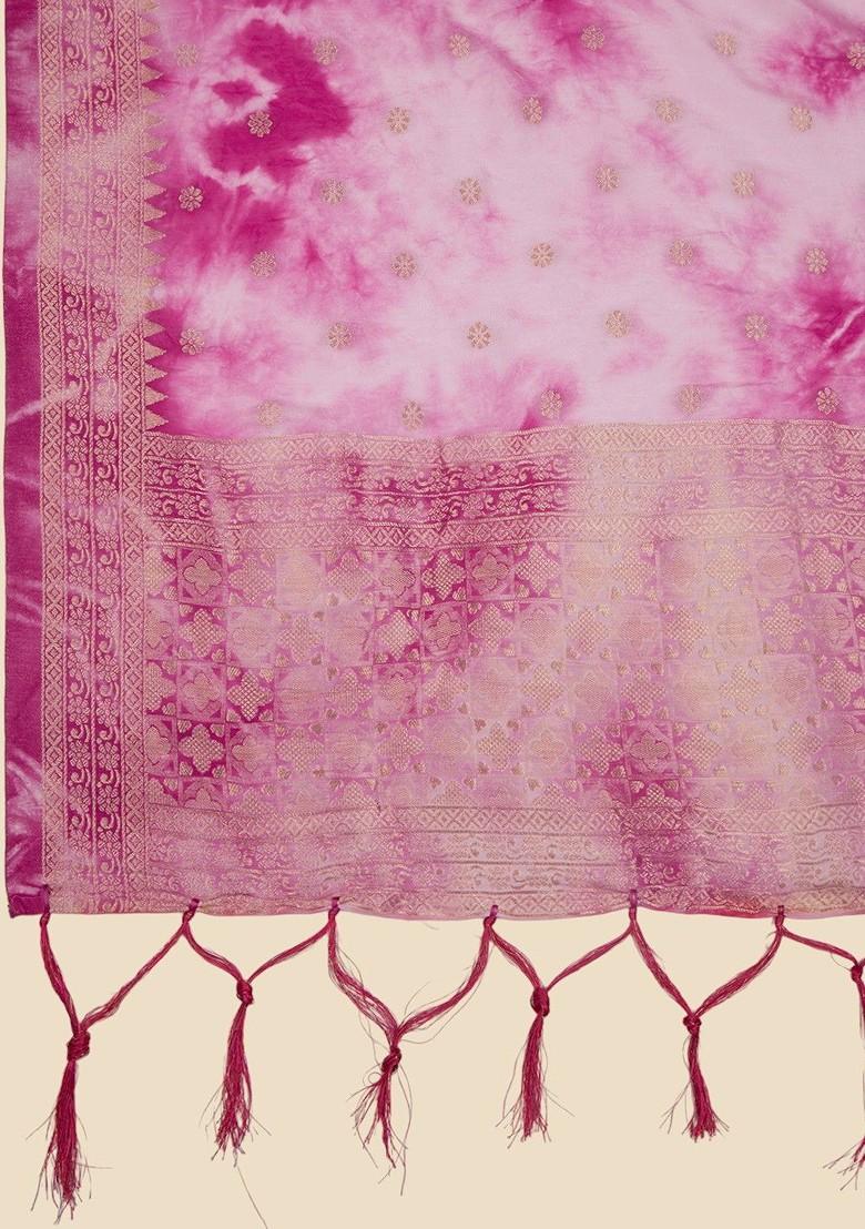 Dyed Shibori Printed Banarasi Silk Dupatta