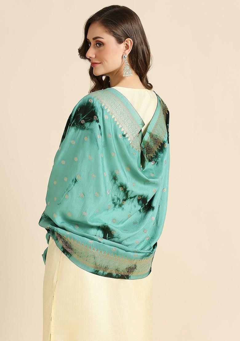 Dyed Shibori Printed Banarasi Silk Dupatta