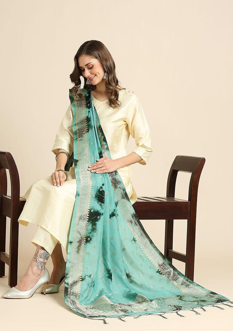 Dyed Shibori Printed Banarasi Silk Dupatta