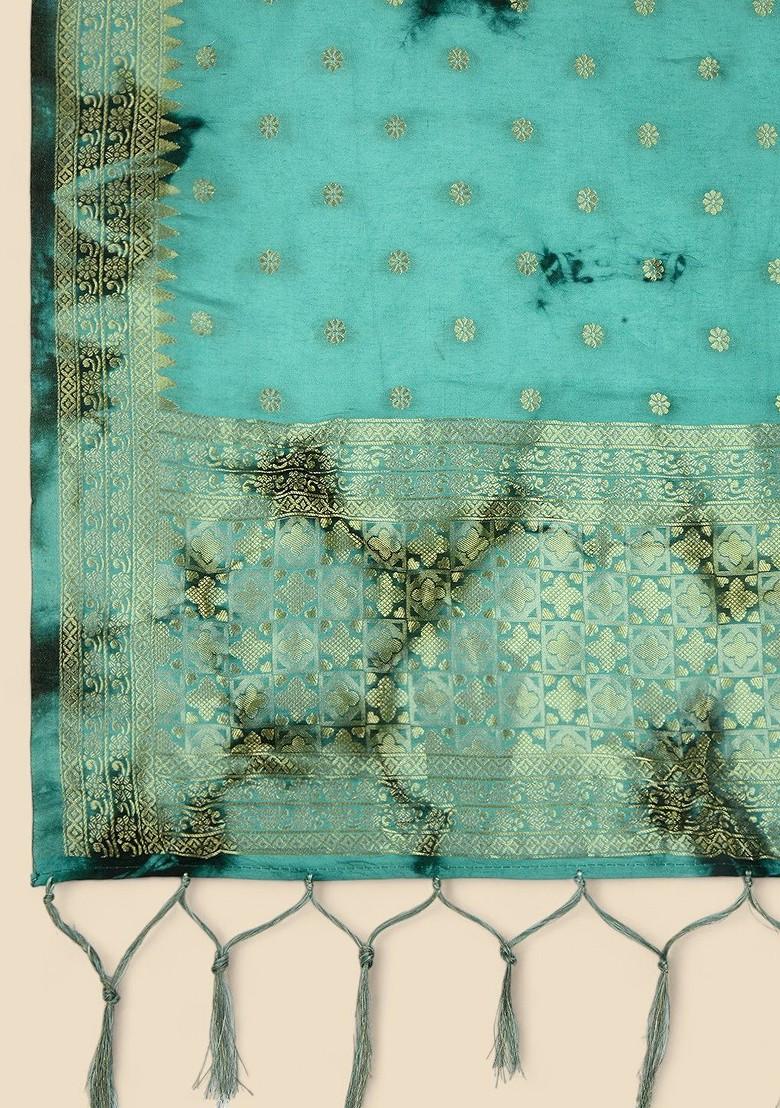 Dyed Shibori Printed Banarasi Silk Dupatta