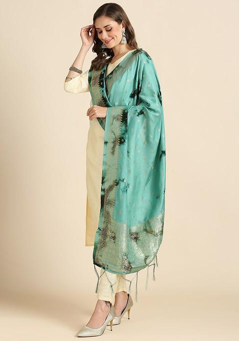 Dyed Shibori Printed Banarasi Silk Dupatta