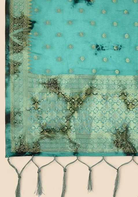 Dyed Shibori Printed Banarasi Silk Dupatta