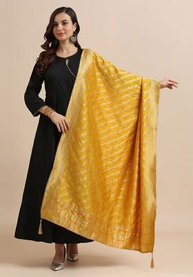 Ethnic Motifs Woven Design Silk Dupatta