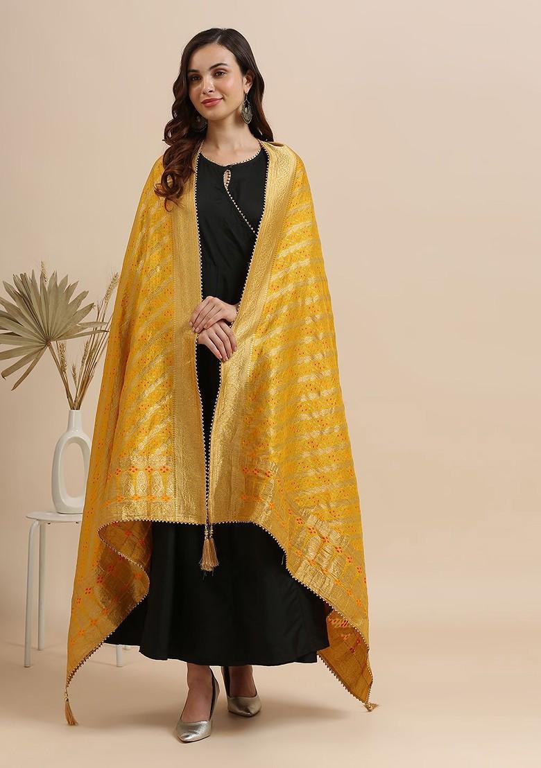 Ethnic Motifs Woven Design Silk Dupatta