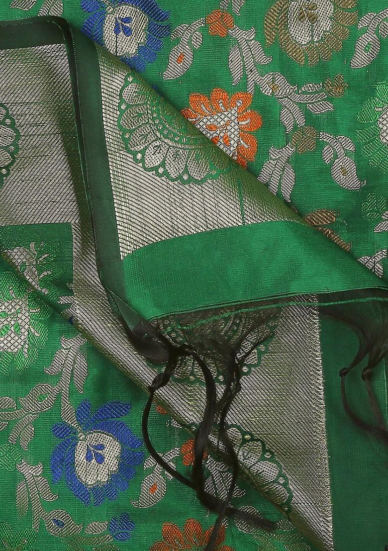 Floral Woven Design Silk Dupatta