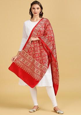 Floral Block Print Dupatta