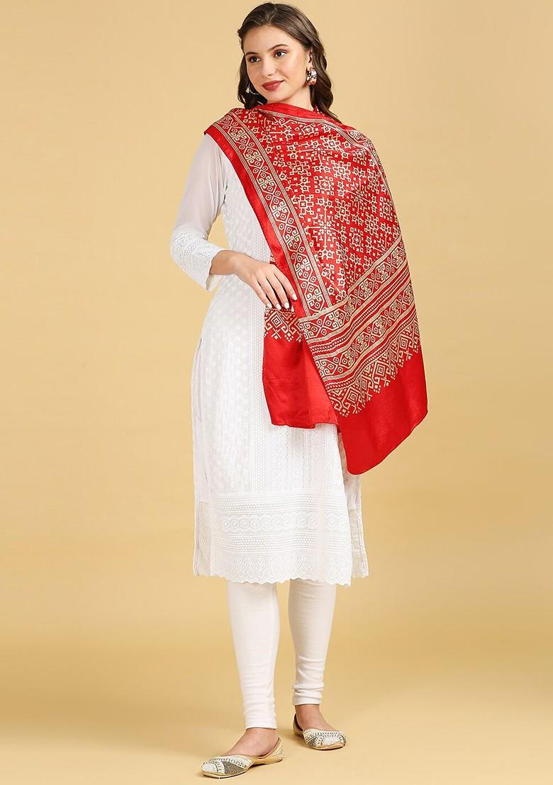 Floral Block Print Dupatta