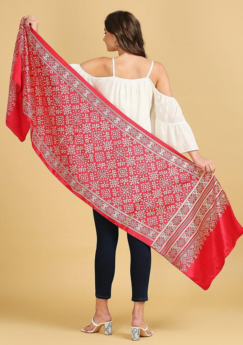 Floral Block Print Dupatta
