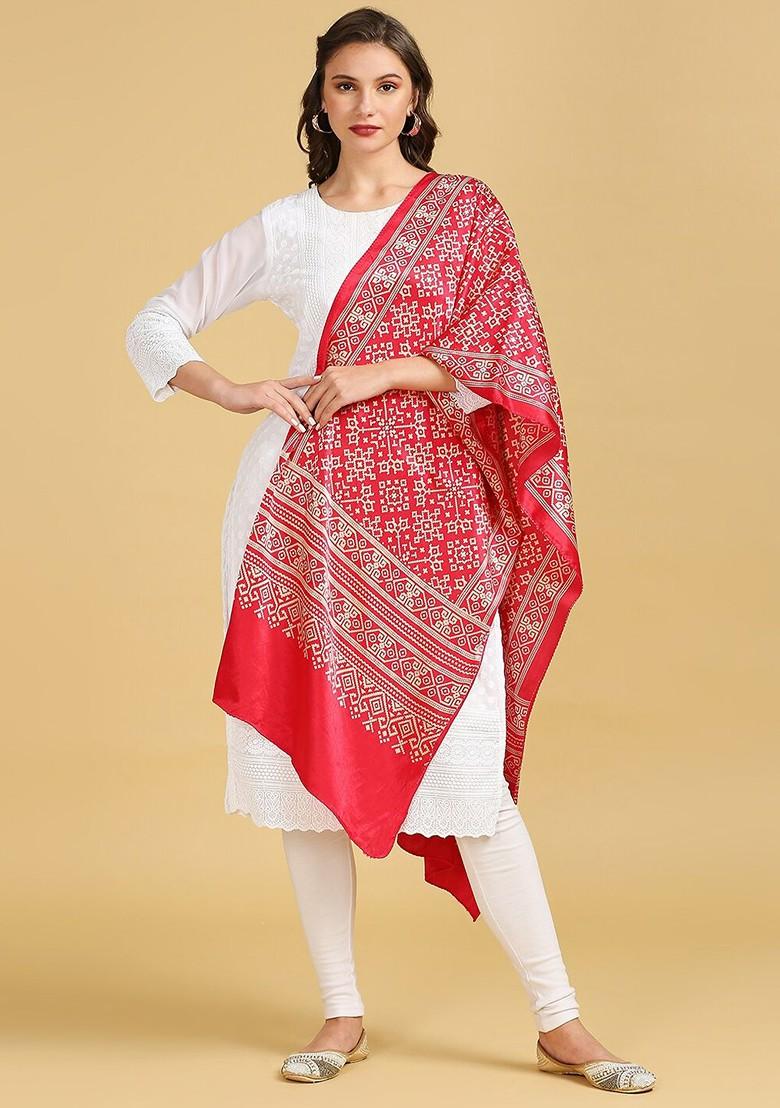 Floral Block Print Dupatta