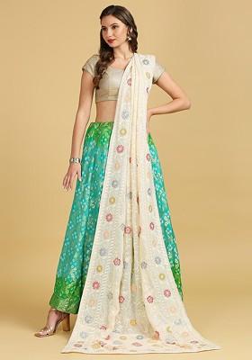Ethnic Motifs Embroidered Sequinned Dupatta
