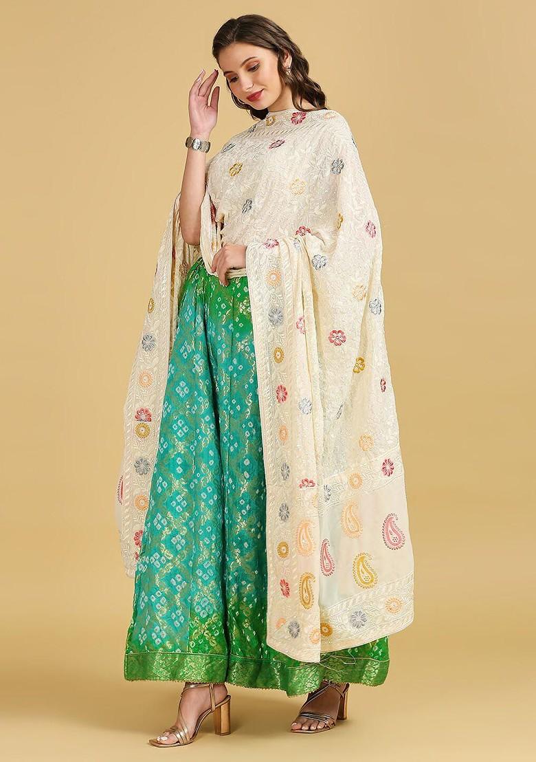 Ethnic Motifs Embroidered Sequinned Dupatta