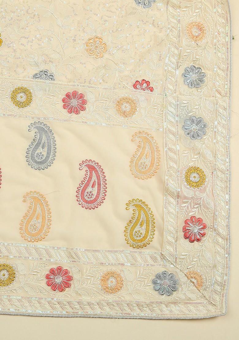 Ethnic Motifs Embroidered Sequinned Dupatta