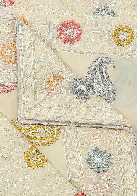 Ethnic Motifs Embroidered Sequinned Dupatta