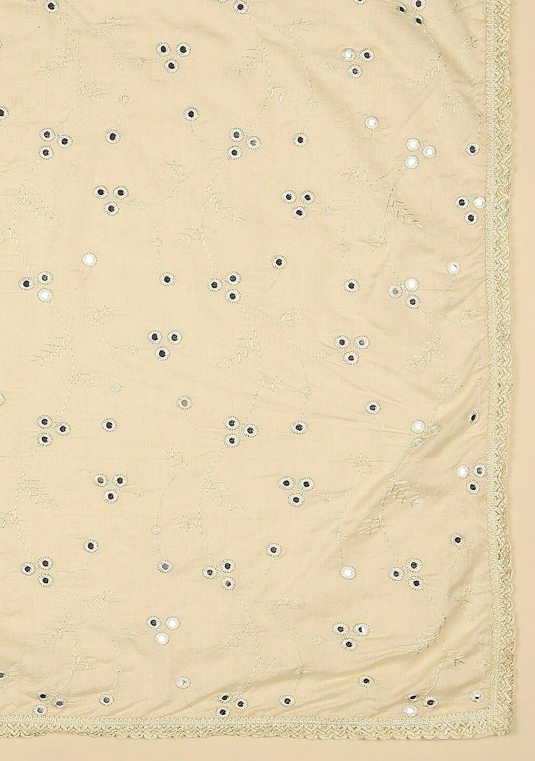 Embroidered Mirror Work Pure Cotton Dupatta