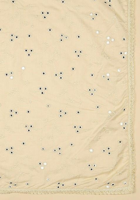Embroidered Mirror Work Pure Cotton Dupatta