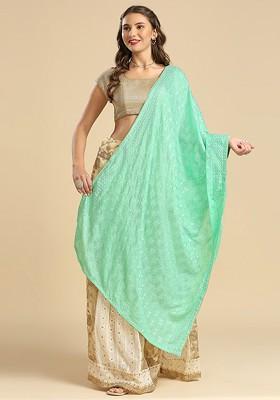 Ethnic Motifs Embroidered Phulkari Chiffon Dupatta