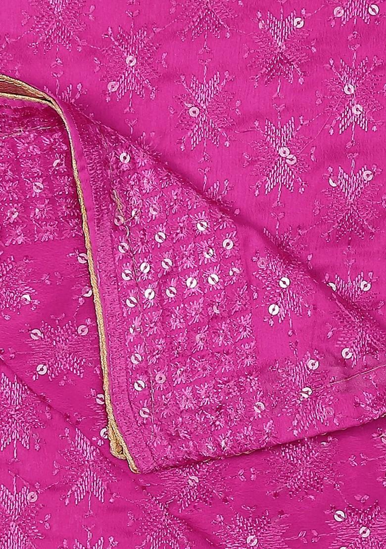 Ethnic Motifs Embroidered Chiffon Dupatta With Phulkari
