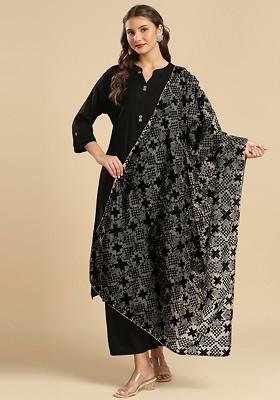 Ethnic Motifs Embroidered Phulkari Organza Dupatta