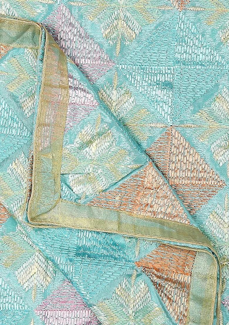 Ethnic Motifs Embroidered Phulkari Detaildupatta