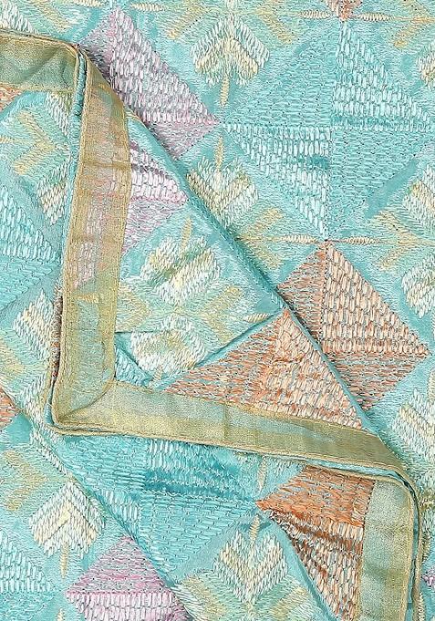 Ethnic Motifs Embroidered Phulkari Detaildupatta