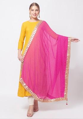 Bandhani Printed Dupatta With Gotta Patti