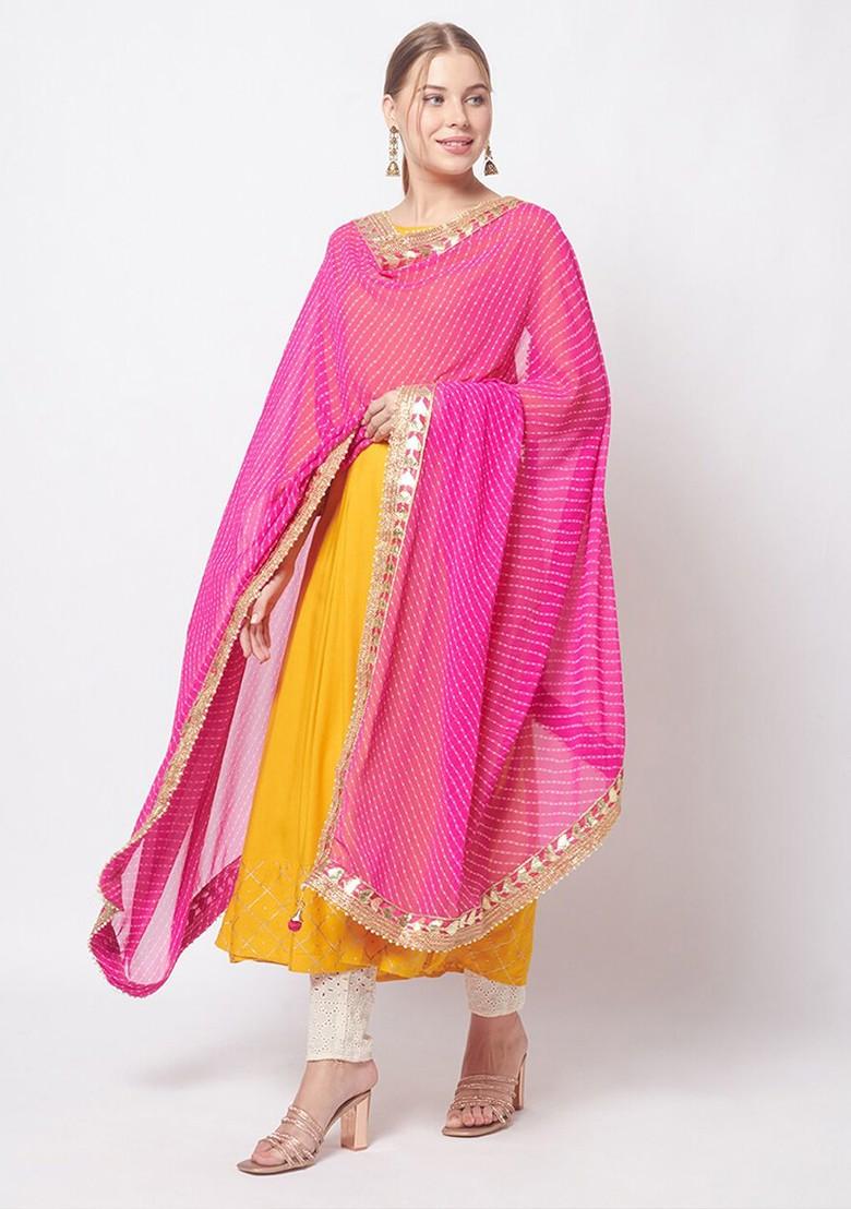 Bandhani Printed Dupatta With Gotta Patti