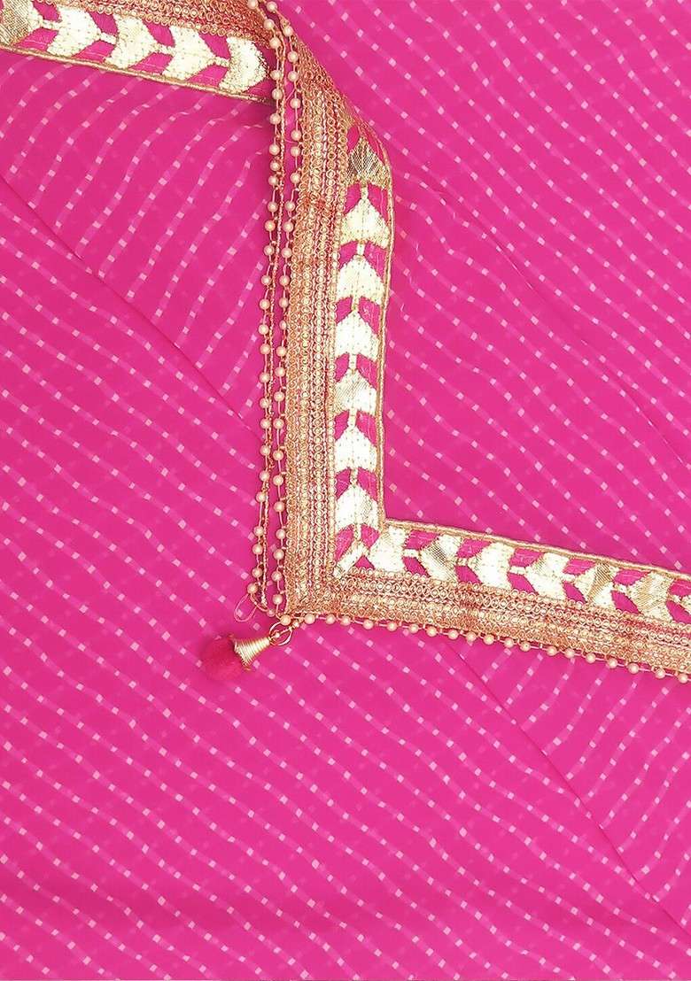 Bandhani Printed Dupatta With Gotta Patti - Indya