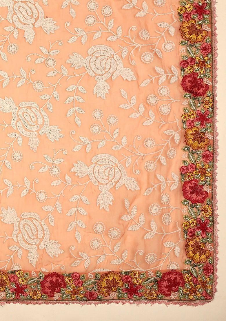 Floral Embroidered Georgette Dupatta