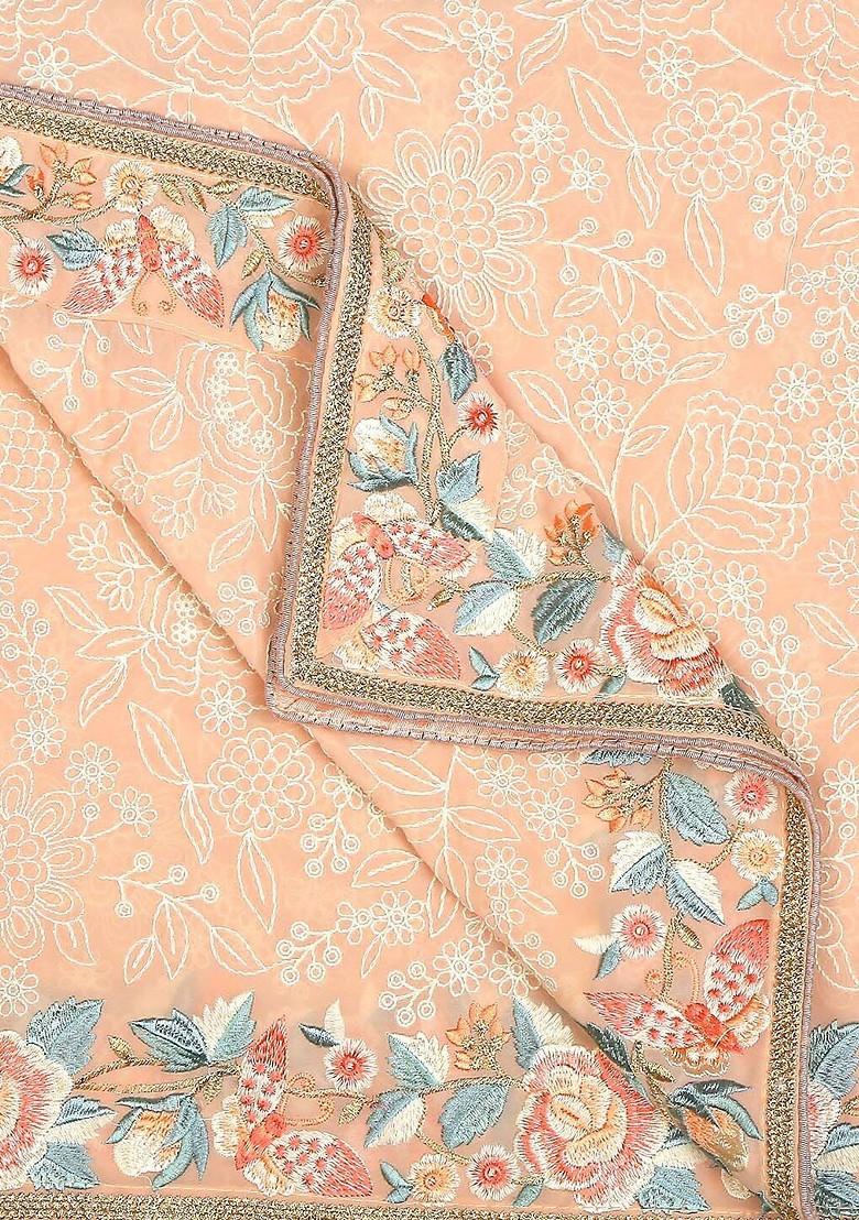 Floral Embroidered Georgette Dupatta