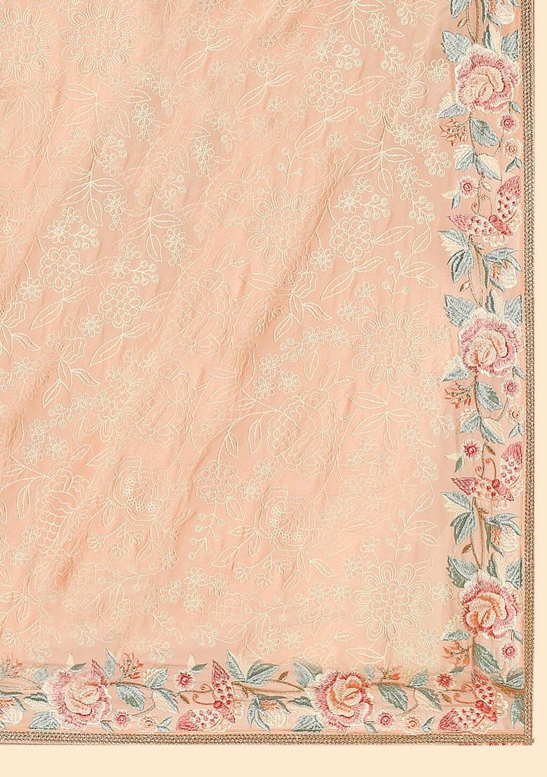 Floral Embroidered Georgette Dupatta