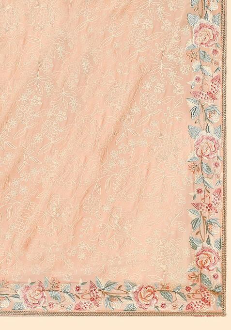 Floral Embroidered Georgette Dupatta