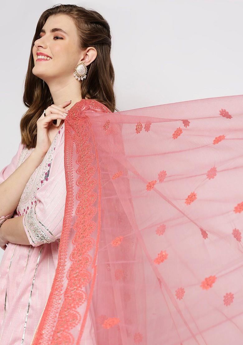 Embroidered Dupatta With Sequinned