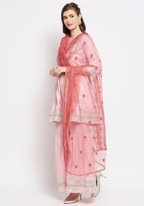 Embroidered Dupatta With Sequinned