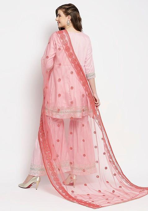 Embroidered Dupatta With Sequinned