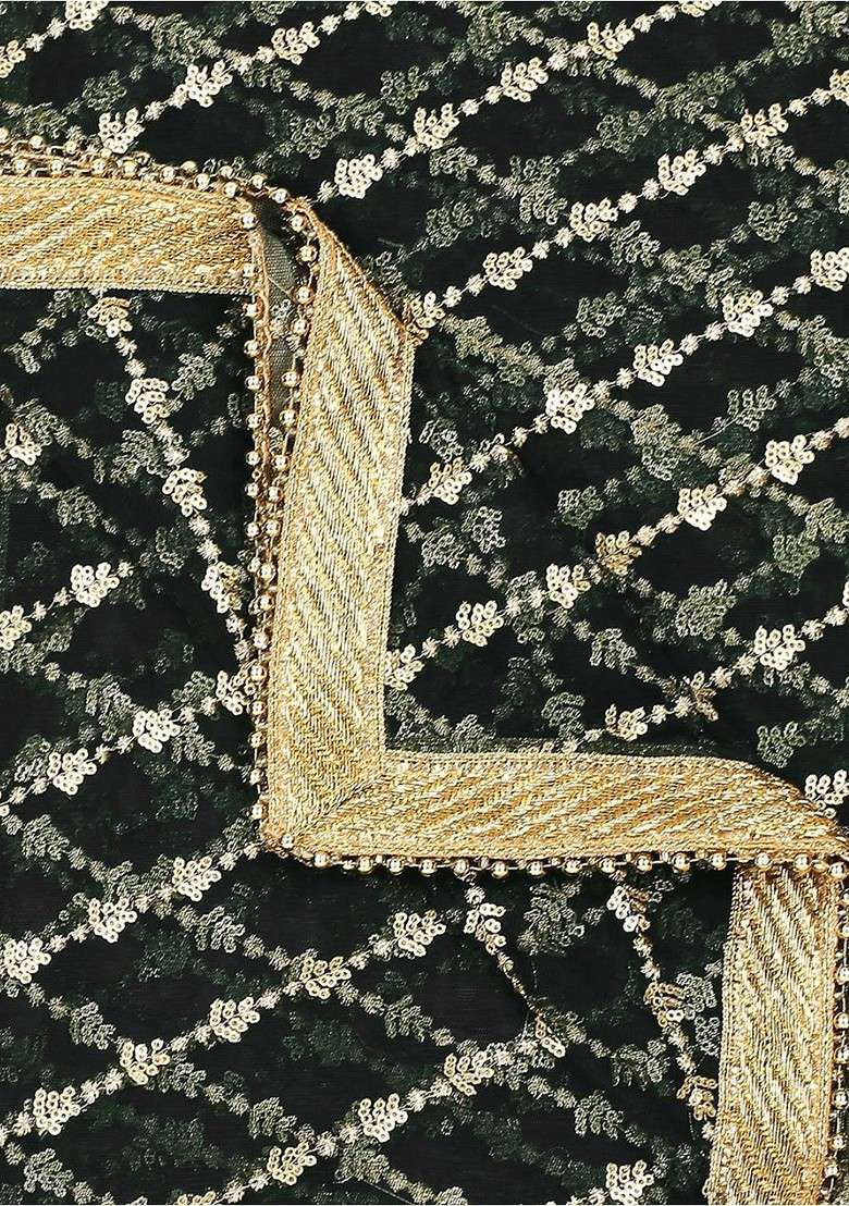 Embroidered Dupatta With Sequinned - Indya