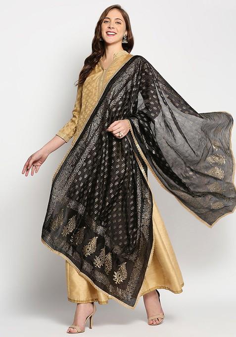 Ethnic Motifs Printed Khari Print Silk Dupatta
