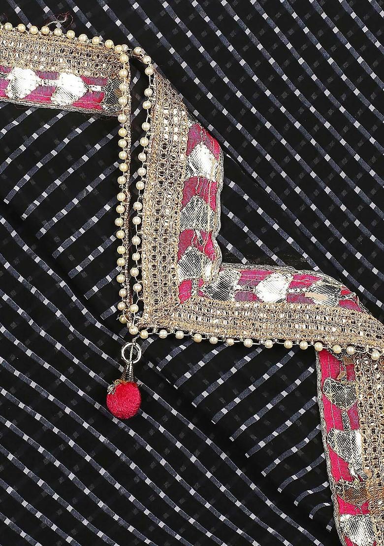 Printed Leheriya Dupatta With Gotta Patti