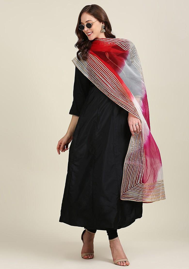 Dyed Organza Dupatta With Gotta Patti