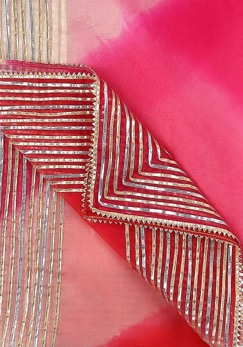 Dyed Organza Dupatta With Gotta Patti