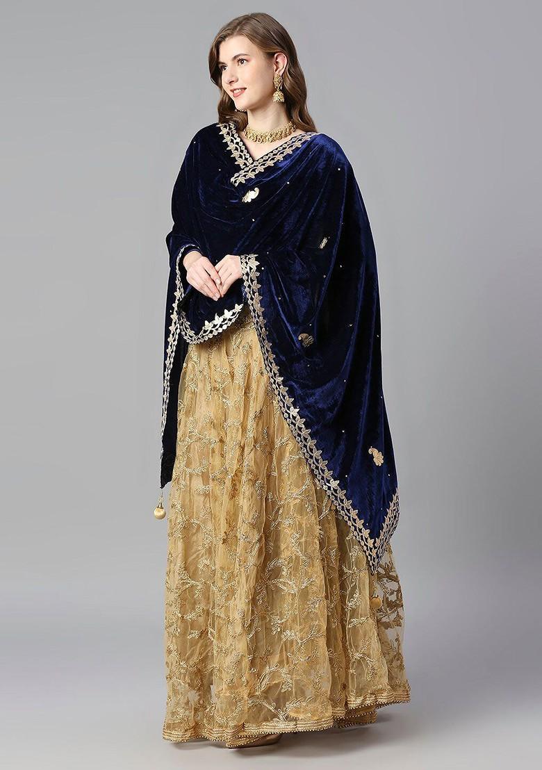 Embroidered Velvet Dupatta